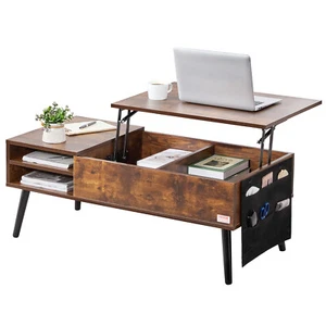 VEVOR Lift Top Coffee Table 39.4 in Rectangle Coffee Table for Living Room Brown - Picture 1 of 12