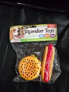 Giocattolo da masticare in gomma per cani hamburger e hot dog giocattoli cigolanti - Foto 1 di 2