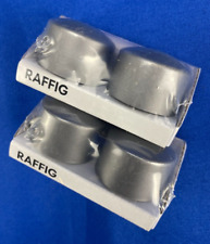 (4x) Ikea Raffig Finials 2 Pair Silver 002.199.37 Curtain Rod Screw End Caps