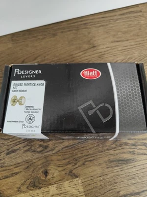 Hiatt Designer Ringed Mortise Knob Set - Satin Nickel Satin Nickel Finish New - Image 1 of 3