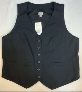 Universal Thread Button Up Pleated Black Women’s Vest Size Large MSRP $25 - Picture 1 of 5