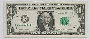 G11121947B (Nov. 12, 1947) Birthday Note in M/D/Y Format $1 Dollar Bill - Picture 1 of 2