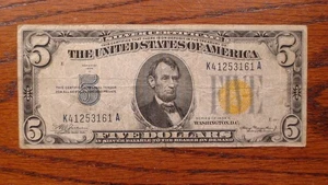 1934A FIVE DOLLAR NORTH AFRICA NOTE VERY FINE $5.00 BILL! - Picture 1 of 4