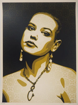 Shepard Fairey (Obey) : Jessica Print Stage Nyc - Lithografie Originell Signiert - Bild 1 von 4