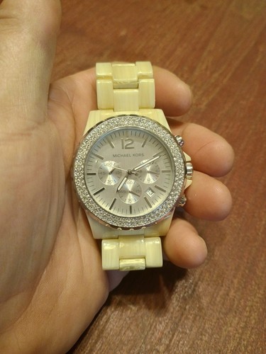 Orologio Cronografo Donna Michael Kors MK 5598 Madison Cream Batteria Nuova 6 5"