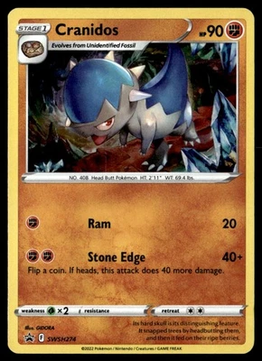 Cranidos Promo SWSH: Sword & Shield Promo Cards SWSH274 NM Pokémon TCG - Image 1 of 2