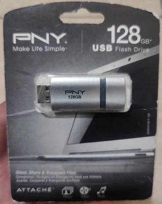 PNY 128GB USB 2.0 Flash Drive Attaché NEW SEALED NOS  - Image 1 of 2