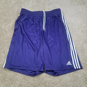 Adidas Men's Athletic Shorts 3 Stripe Climalite Purple Gym Training XL NWOT - Picture 1 of 7