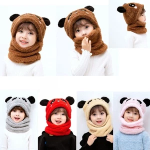 Gorras gruesas de vellón para niños cubierta completa sombrero bufanda gorra para orejas cosas para bebés - Imagen 1 de 21