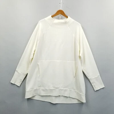 Fabletics 4X White Pocket Athleisure Sweatshirt Lounge Pullover Curve Friendly - Image 1 of 4
