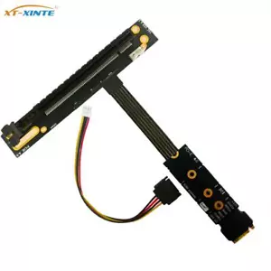 64Gbps PCIe 4.0 X4 90° PCI-E 16X to M2 M.2 for NVME SSD Riser Cable Gen4 /3 New - Picture 1 of 3