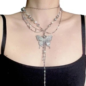 Trendy Multi layer Necklace with Butterfly Decorations Body Chains Belt Gift - Picture 1 of 8