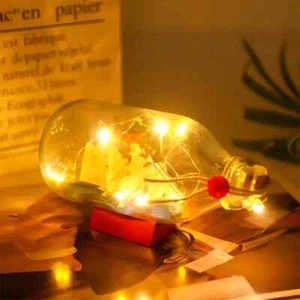 Interior decoration ship in a bottle with backlight - Picture 1 of 1