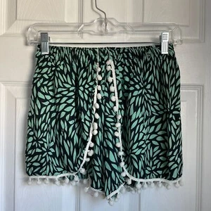 Pantalones cortos estampados pompón cintura elástica Bali boho bohemio festival mujer - Imagen 1 de 5