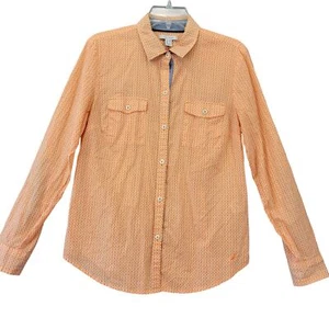 Nautica Orange Shirt Blouse Preppy Classic Long Sleeves Button Up Womens Size M - Picture 1 of 7