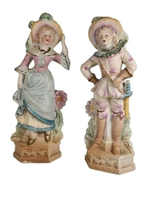 Viktorianische Porzellan Figuren Dame und Mann Made In Occupied Japan - Bild 1 von 7