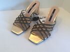 Zara Multi Colored Leather Sparkly Mules With Block Heel . Nwt. Size 7.5