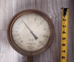 Vintage Antik Steampunk Vakuum Manometer Jas P. Marsh Corp - Bild 1 von 2