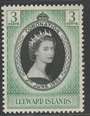 Leeward Islands 1953 Coronation SG 125 Mnh Cover