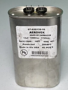 Aerovox Kondensator 07-020139-10 H94S1013A0BA22B 13uF 1000Vac 60Hz 90C - Bild 1 von 3