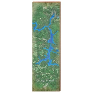 Deep Creek Lake Maryland Map Sign Printed On Real Wood MDEE1M 9 1/4" x 30" - Picture 1 of 2