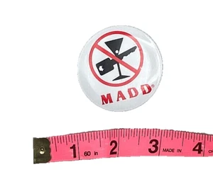 Mothers Against Drunk Driving MADD Pinback Button, 2" Key Martini Logo Vintage - Picture 1 of 2