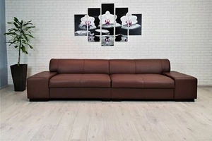 Italienisches Echtleder 4er Sofa 302cm London Echt Leder Sofa Couch viele farben - Bild 1 von 12