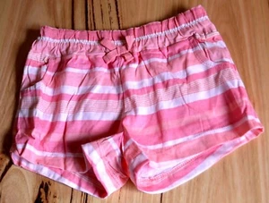 H & T Girls Printed Shorts - PINK  STRIPE- SIZES - 1,2,3,4,5,6 & 7 YEARS - NEW - Picture 1 of 6