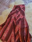 PER UNA Red White Floral Maxi Flared Skirt Part Net Overlay Lined Sz 8 Elegant 
