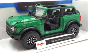 Maisto 1/18 Scale Diecast 46629 - 2021 Ford Bronco Badlands - Green - Bild 1 von 5
