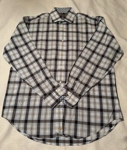 Thomas Dean Men’s Sz Large Striped Dress Shirt Cotton Long Sleeve Button Up - Picture 1 of 7
