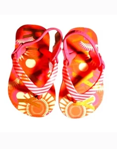 ROXY | Coral & Pink Flip Flops | Size 5 (BABY) - Picture 1 of 3
