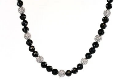 Black Bead Disco Ball Shamballa Necklace Men’s Fashion Hip Hop Jewelry SMC 004 - Image 1 of 3