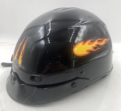 Casco Harley Davidson para hombre XS negro llamas seguridad choque medio casco Foto 1 de 4