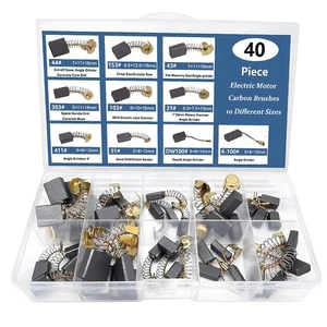 40pz Spazzole Carbonio Motore Elettrico 10 Misure per Ricambio Riparazione Potenza...  - Foto 1 di 7