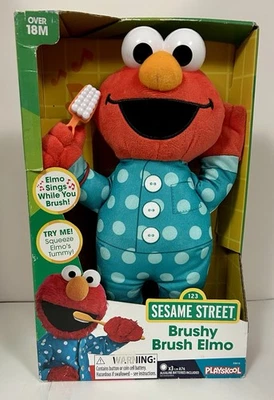 Sesame Street Talking Elmo 12" Plush Brush Your Teeth Hasbro New In Box - Image 1 of 4