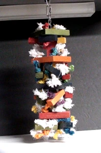 Mittelgroßer Vogel Papagei Spielzeug Baumwollseil 14 x 4 x 4 für afrikanische Grauen, Amazonen - Bild 1 von 2