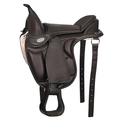 Brown 19 INCHES HILASON 19 in Horse English Treeless Saddle Endurance Trail - Image 1 of 4