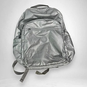 Kipling Seoul Large Laptop Backpack Metallic Silver School Bag - Picture 1 of 9