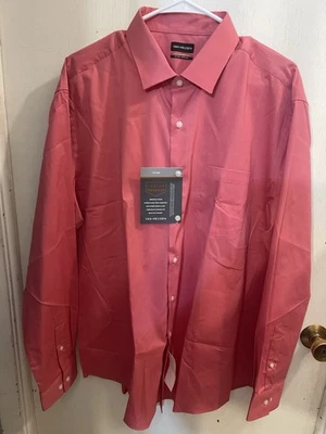 Men’s Van Heusen salmon colored dress shirt! Size XL! Has a slight ribbed look! - Image 1 of 4
