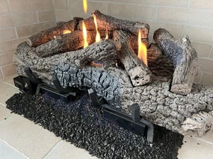 Peterson Real Fyre Propane Gas Fireplace Set with Remote (G10-24/30-12MP) - Picture 1 of 7