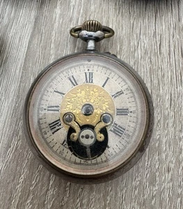 Montre Gousset Rare Réserve De Marche Ancienne Incomplète - Bild 1 von 8