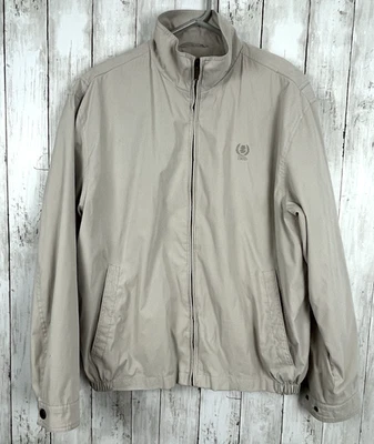 Jaqueta Izod Outerwear Masculina Média Bronzeada Golfe Zíper Bordado Pai Quebra-Vento - Imagem 1 de 4