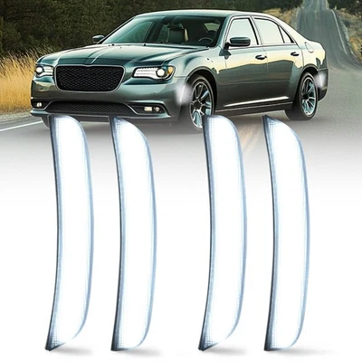 4PC For Chrysler 300 2015-2023 Front Rear LED Bumper Side Marker Light Smoked Foto 1 de 4