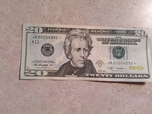 20$ Star Note Rare 2009 Jk Low Serial Number Star Note - Picture 1 of 7