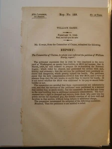 Government Report 1842 William Easby War Claims Master Boat Builder Navy Yard - Picture 1 of 1