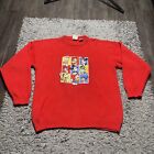 Vintage Mickey Mouse Sweater Mens Xl Red Knit Mickey And Friends Embroidered 90s