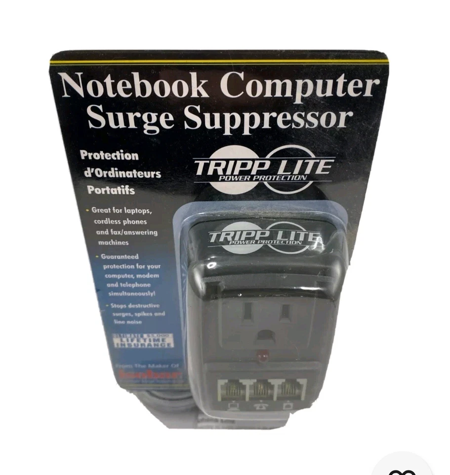 Tripp Lite SMP Notebook Computer Surge Suppressor with RJ11 line NEW in Box - Image 1 of 4