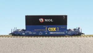 USA TRAINS INTERMODAL FLAT CAR with CONTAINERS - R17130 CSX Blue #2 - Picture 1 of 1
