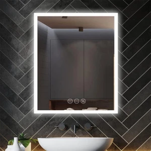 LED Backlit Bathroom Mirror with Light 3Color White/Warm/Natural Anti-Fog Mirror - Picture 1 of 16